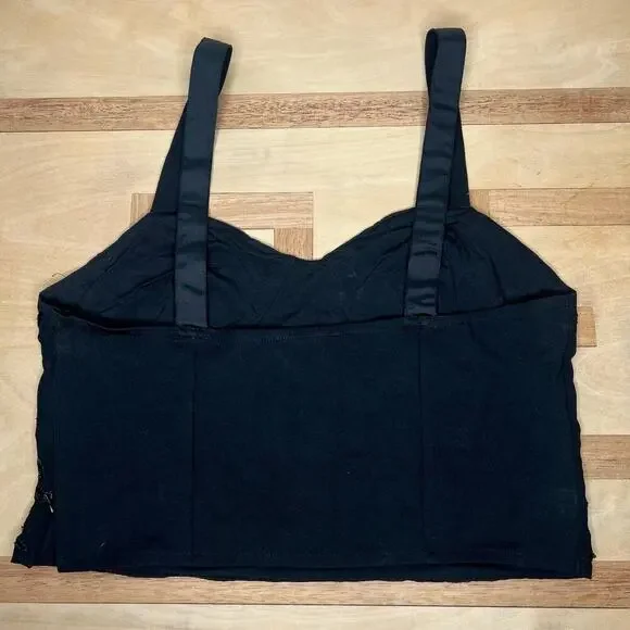 Zara Beaded Bustier Style Top Cropped Size Large Black Gold Sleeveless Festival - Picture 5 of 10